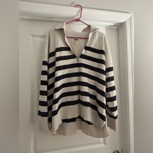 Navy and White striped FP Pullover